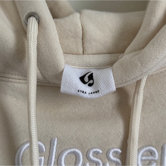 Glossier Limited Edition Hoodie Size XL soft pullover cream neutral oversized - Picture 3 of 7
